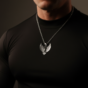 The Stormwing — Men's Eagle Pendant Necklace in Sterling Silver