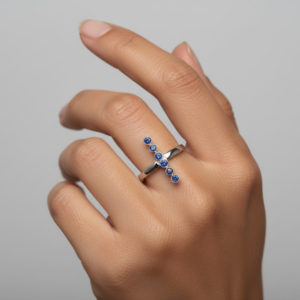 Lullaby of the Waves — Natural Sapphire Ring in Sterling Silver
