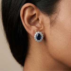Sapphire Bliss — Sapphire Glass & Moissanite Studs in Sterling Silver