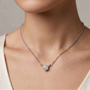 The Sophisticated Stone of Moissanite Necklace — 3–5ct GRA Certified, Sterling Silver