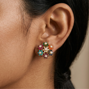 Seven Flowers of Nauratan — Natural 7-Stone Earrings in Sterling Silver