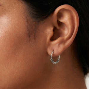 Twist & Shine — Oxidised Silver Hoop Earrings in Sterling Silver