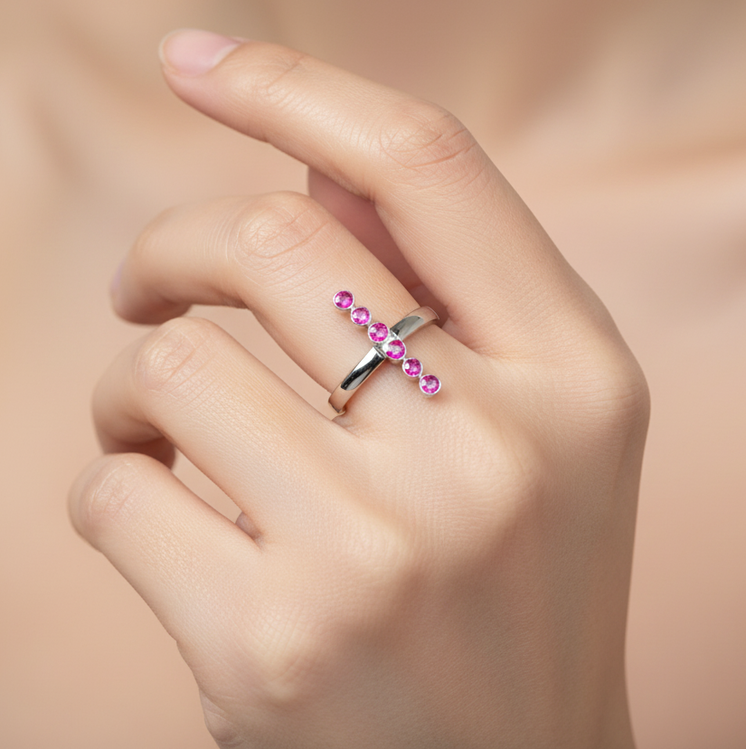 Song of Firelight — Natural Ruby (Yaqoot) Ring in Sterling Silver
