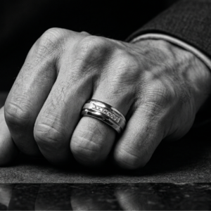 Marker of Permanence — Men's Moissanite Band Ring in Sterling Silver