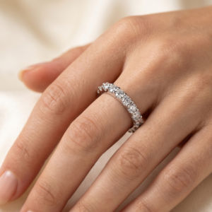 L'Amour Eternity Band — Moissanite Ring in Sterling Silver