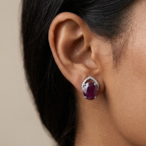 Scarlet Chromatic — 2–3.5ct Natural Ruby Stud Earrings in Sterling Silver