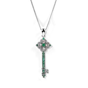 Highness Emerald Locket — Natural Emerald Pendant in Sterling Silver