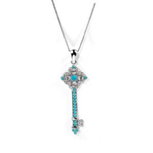 Turquoise Locket of Legacy — Natural Turquoise Pendant in Sterling Silver