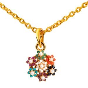 Seven Flowers of Nauratan — GGI Certified 7-Stone Necklace in Sterling Silver