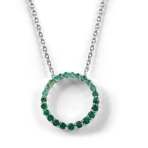 Hues of Emerald Stone Necklace — Natural Emerald (Zamurd) in Sterling Silver