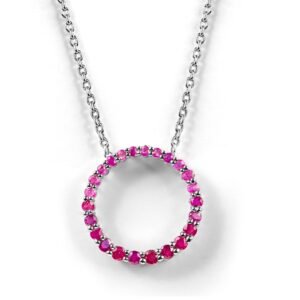 Hues of Ruby Stone Necklace — Natural Ruby (Yaqoot) in Sterling Silver
