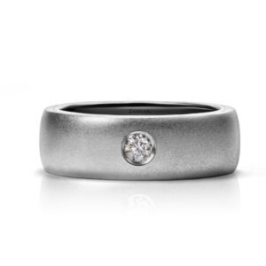 Band of Commitment — Men's Moissanite Wedding Band in Sterling Silver (Chandi)