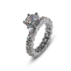 Modern Love Ring of Moissanite — 4ct GRA Certified, Sterling Silver