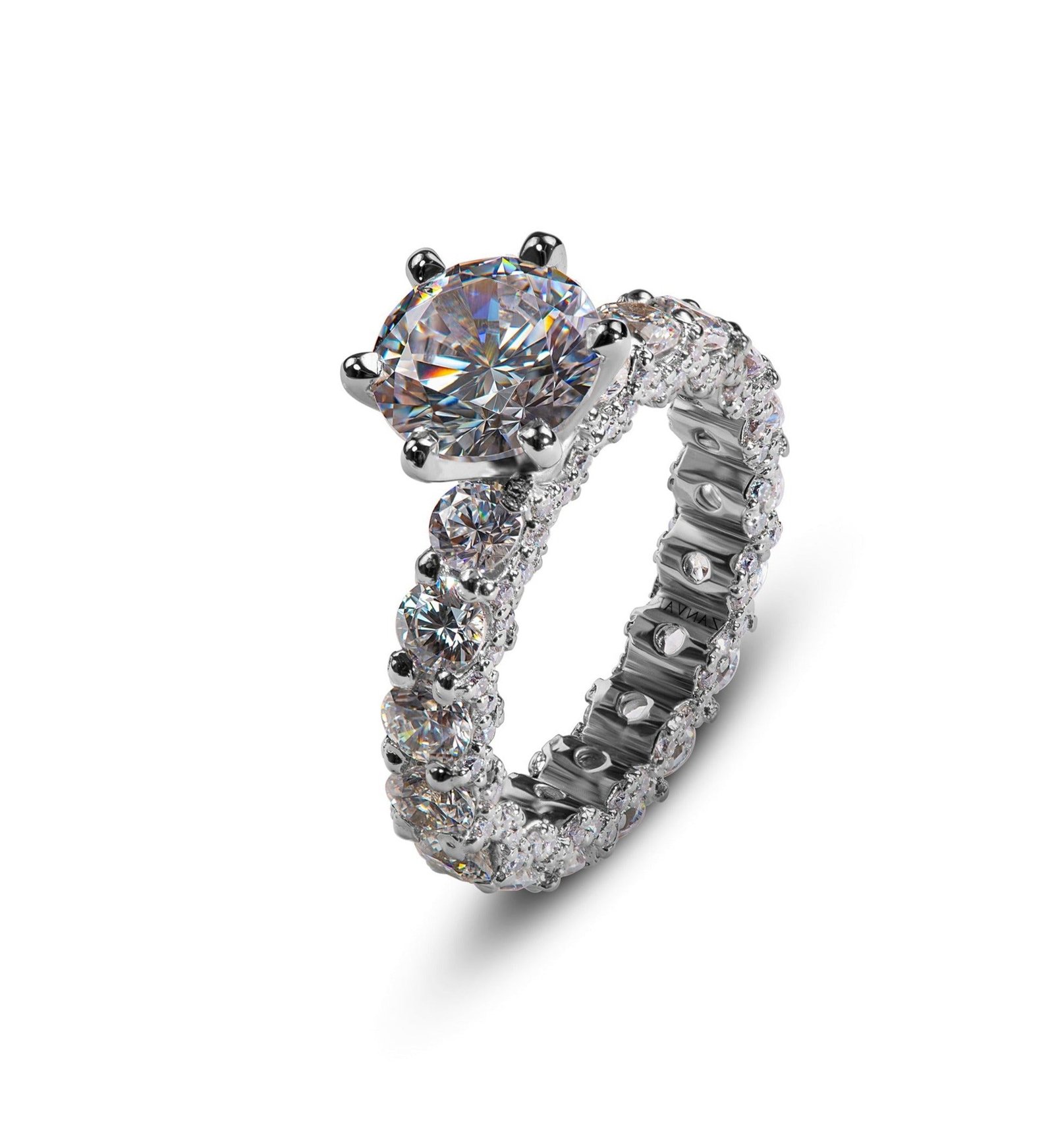 Modern Love Ring of Moissanite — 4ct GRA Certified, Sterling Silver