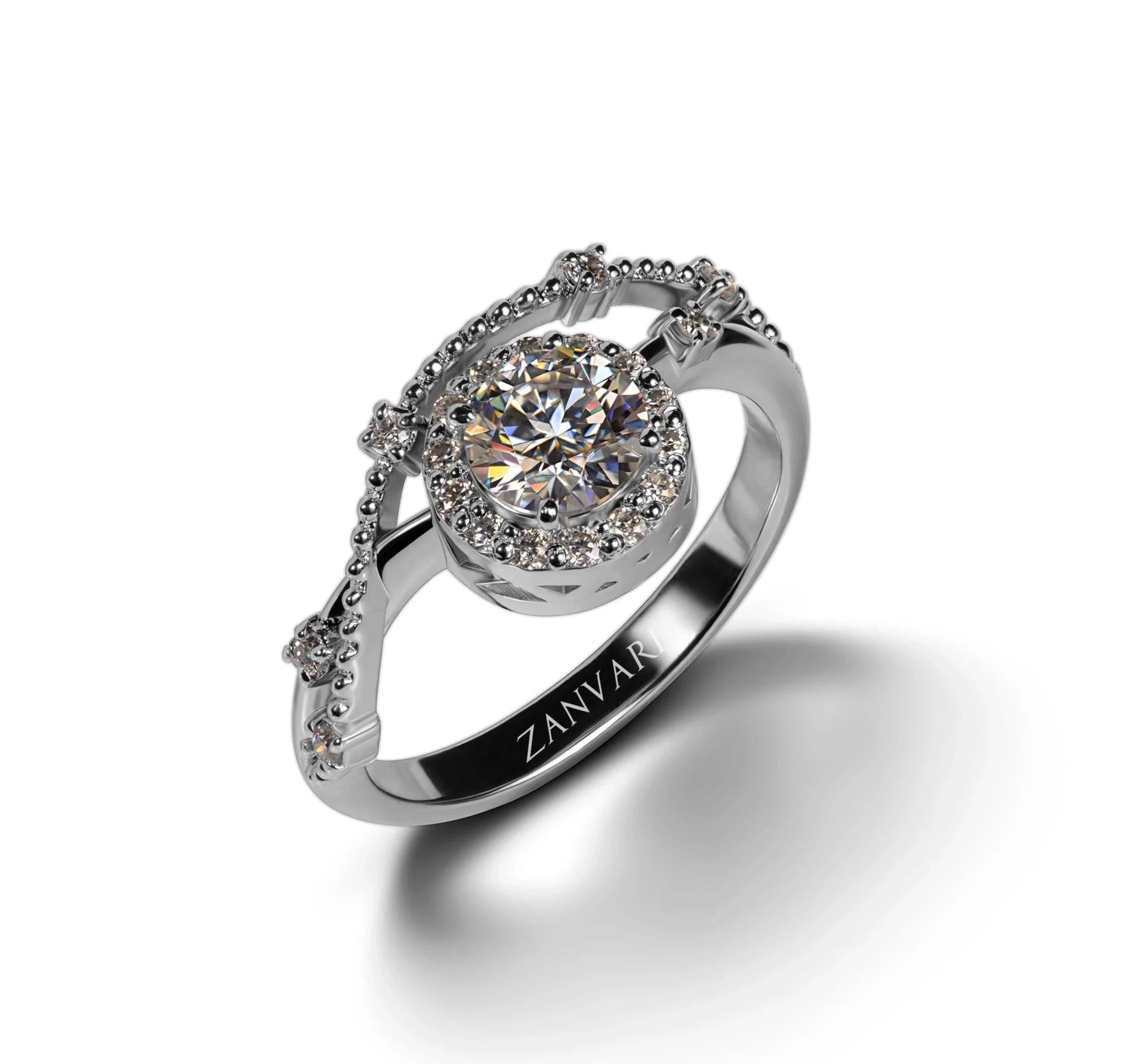 Prism of Passion — 1ct GRA Certified Moissanite Solitaire Ring, Sterling Silver