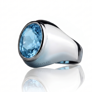The Swiss Hue 5–7ct Natural Blue Topaz Ring in Sterling Silver