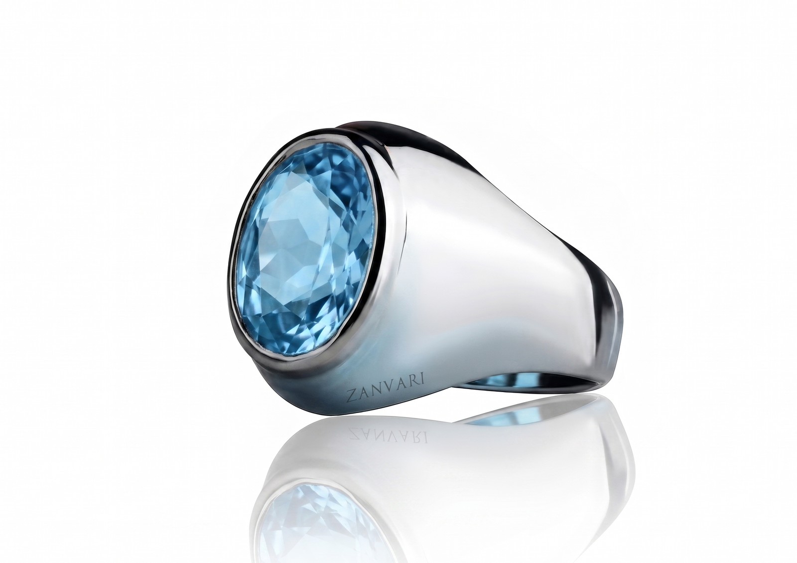 The Swiss Hue 5–7ct Natural Blue Topaz Ring in Sterling Silver