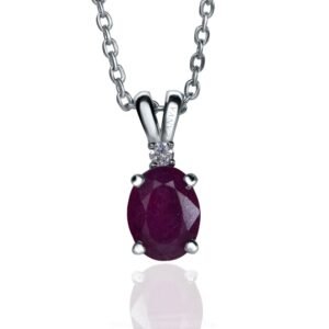 European Royalty — 1.89-2.75ct Natural Ruby Necklace in Sterling Silver