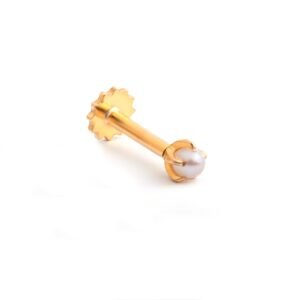 Luminous Pearl — Freshwater Pearl Nose Pin in 21k Pure Gold