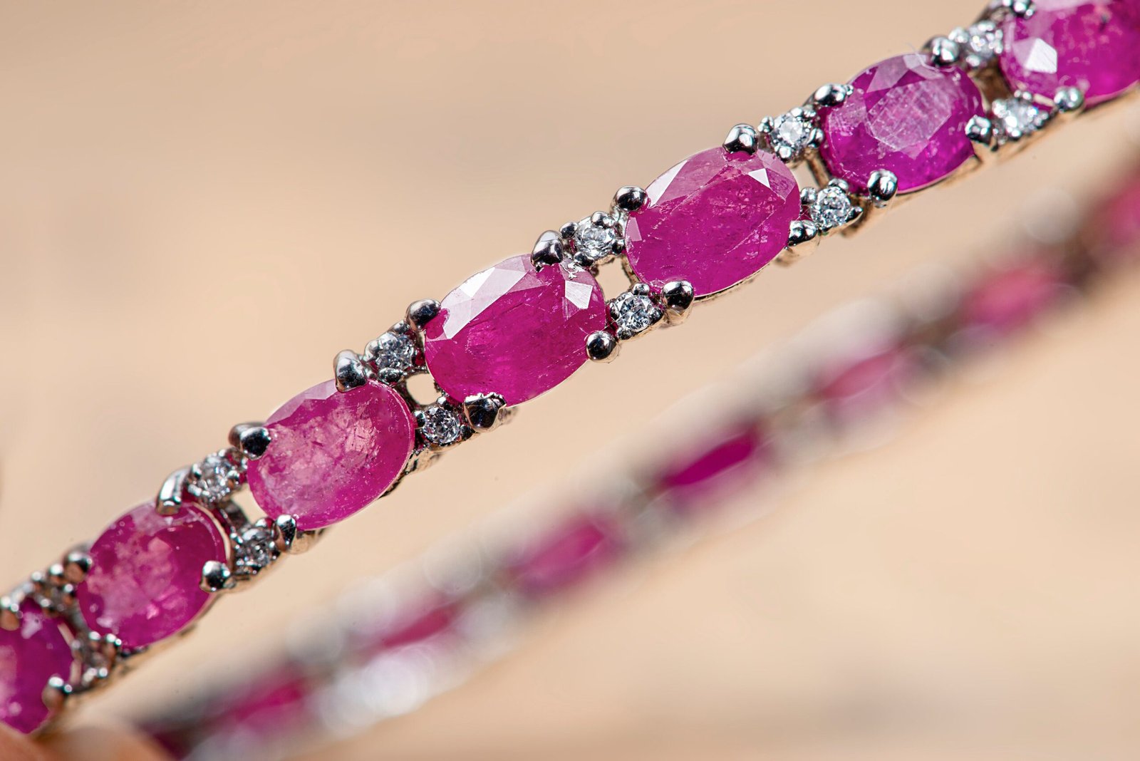 Natural Ruby Cobblestone Bangle in Sterling Silver - Image 3