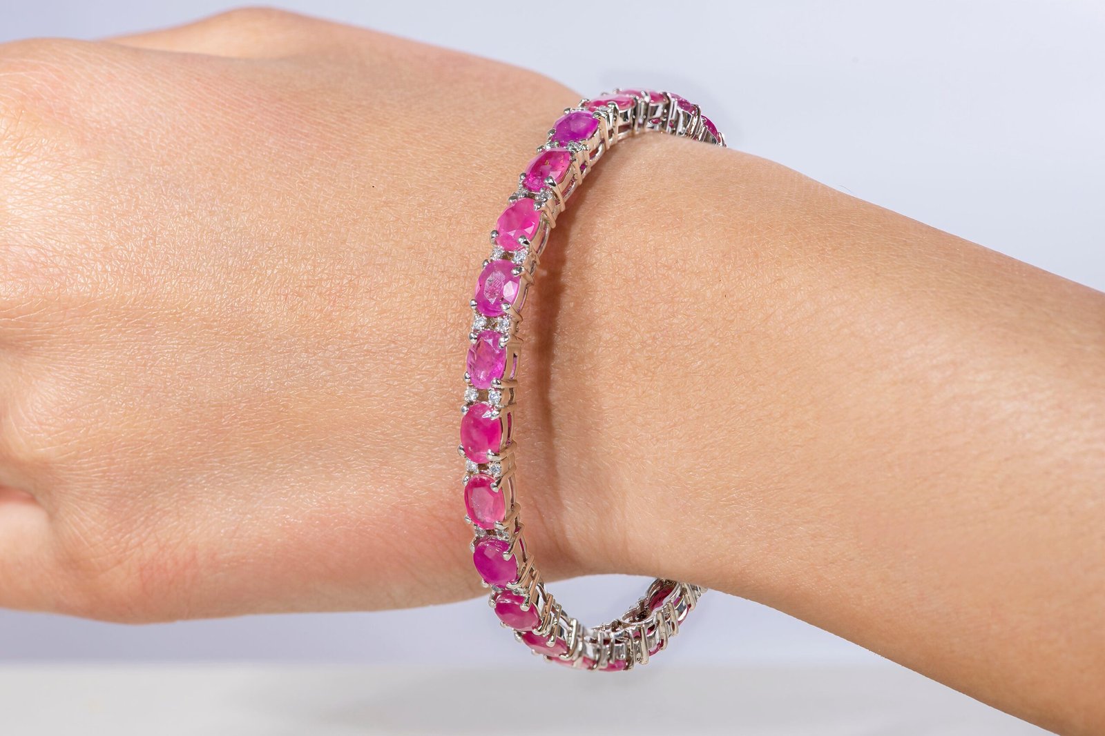 Natural Ruby Cobblestone Bangle in Sterling Silver - Image 2