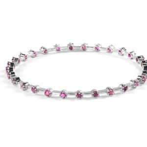 Sunrise Ruby Bangle — Natural Ruby (Yaqoot) Bangle in Sterling Silver