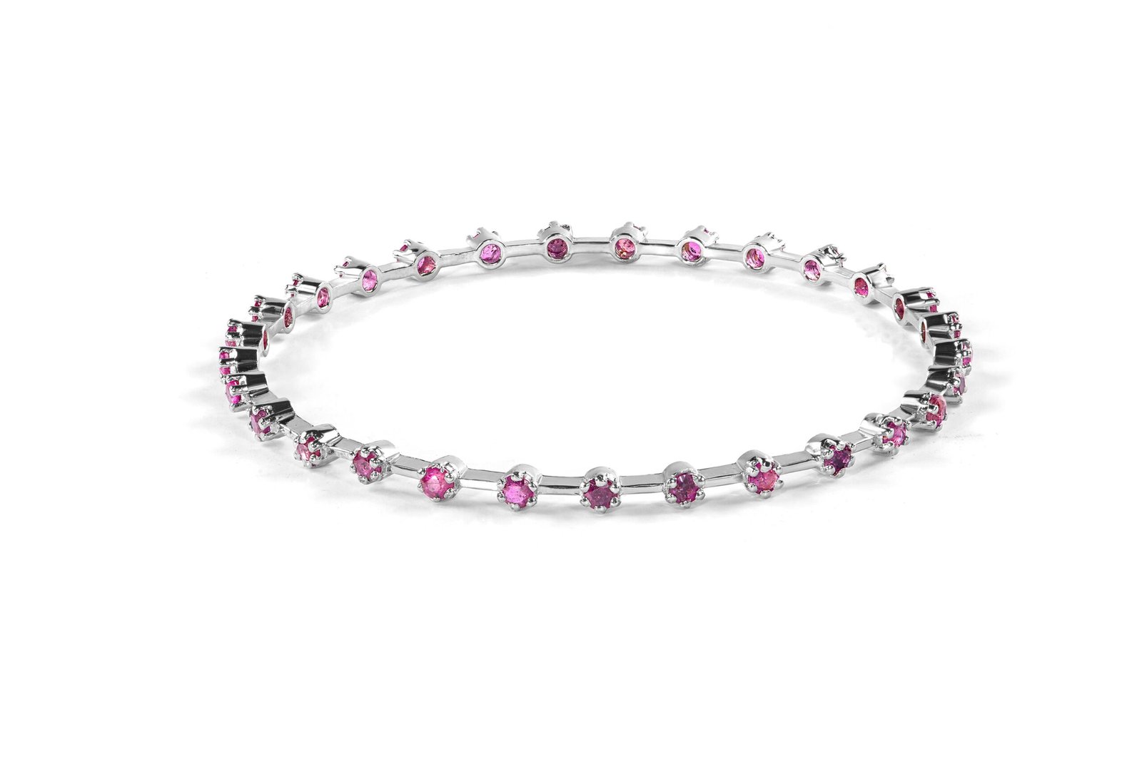 Sunrise Ruby Bangle — Natural Ruby (Yaqoot) Bangle in Sterling Silver