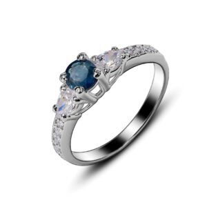 Sapphire Ocean — Natural Blue Sapphire (Neelam) Ring in Sterling Silver