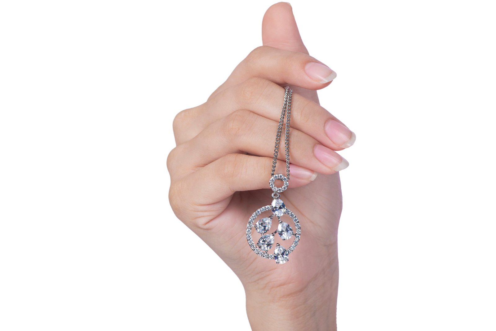 Sparkling Symphony — Moissanite Necklace in Sterling Silver - Image 2