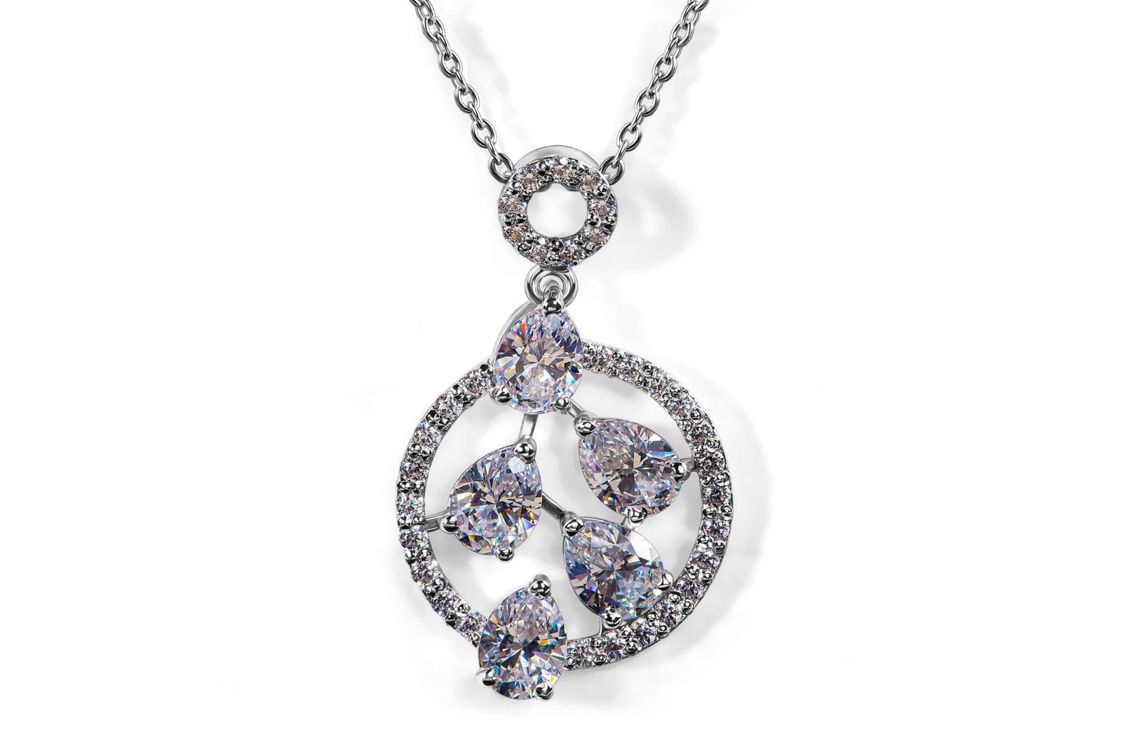 Sparkling Symphony — Moissanite Necklace in Sterling Silver