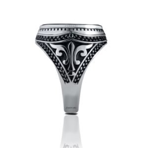 Artistic Turkish Heritage — Men's Black Onyx Ring in Sterling Silver