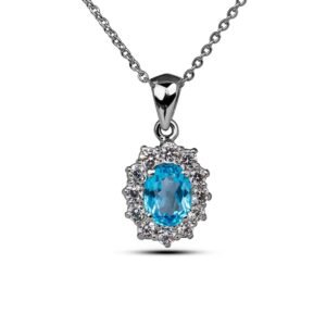 Deep Sea Dream Necklace — Natural Blue Topaz Pendant in Sterling Silver