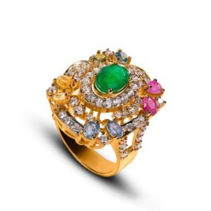 Créativité de la Couleur — Multi-Stone Ring in Gold-Plated Sterling Silver