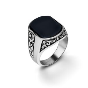 Turkish Dynasty — Men's Black Onyx Ring in Sterling Silver