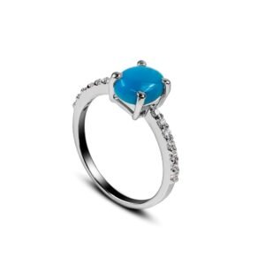 Stone of Hope — 1.8–2.8ct Natural Turquoise (Feroza) Ring in Sterling Silver