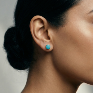 Turquoise Twinkles — Synthetic Turquoise (Feroza) Studs in Sterling Silver