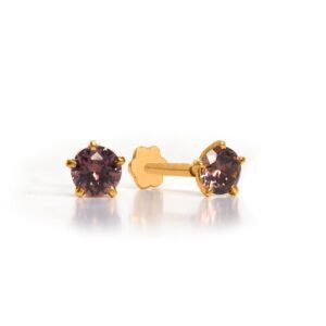 Shimmering Spheres — 21k Gold Moissanite Stud Earrings