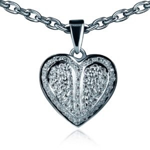 Heart of Elegance — Moissanite Heart Necklace in Sterling Silver
