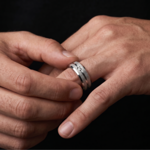 Whisper of Forever — Men's Moissanite Ring in Sterling Silver