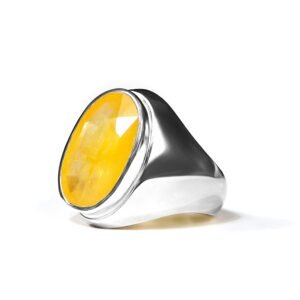 The Immense Luck of Yellow Sapphire — Men's Natural Sapphire Silver Ring