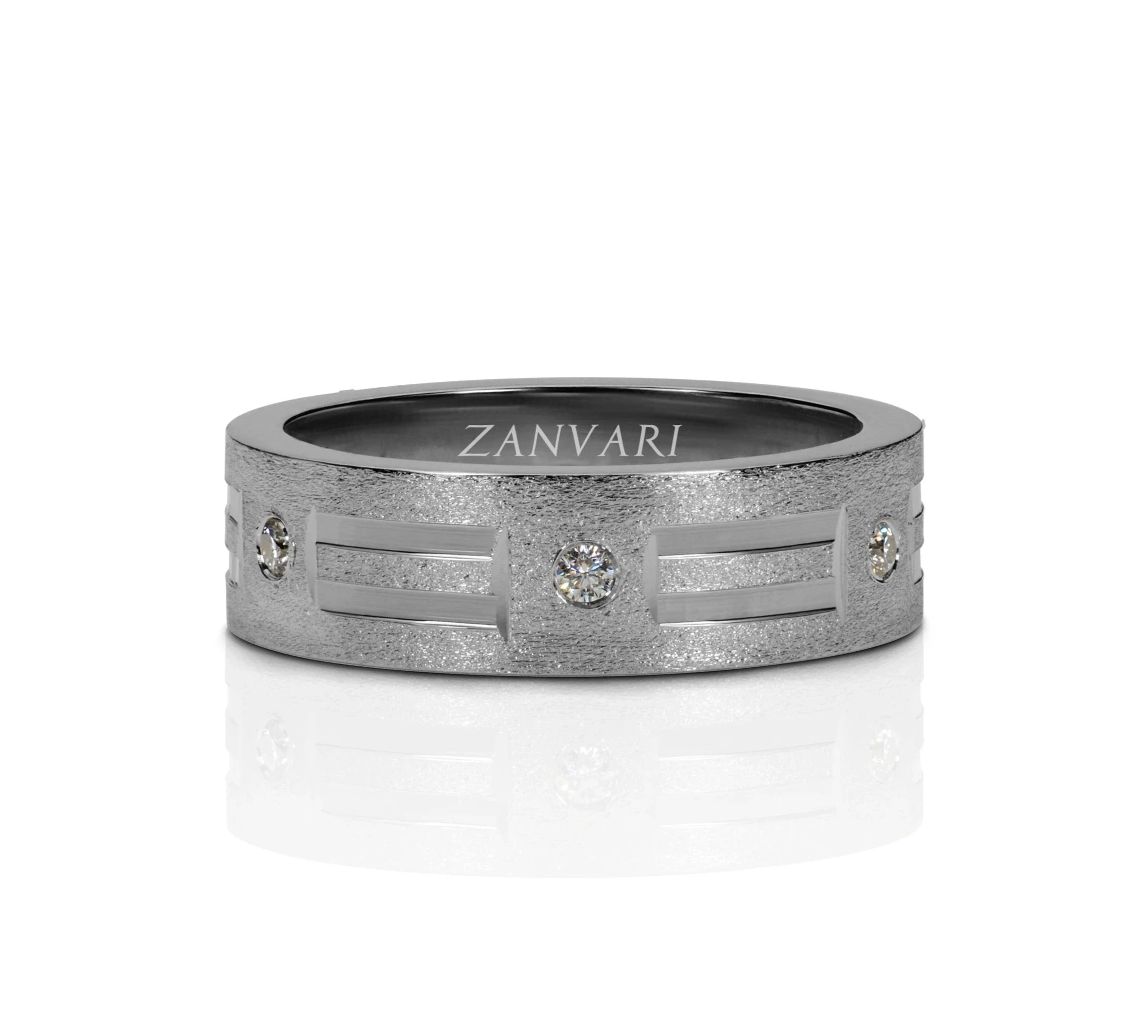 Firestorm — Men's Moissanite Ring in Sterling Silver