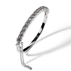 Dreamcatcher Moissanite Bangle — 15 x 0.5ct GRA Certified in Sterling Silver