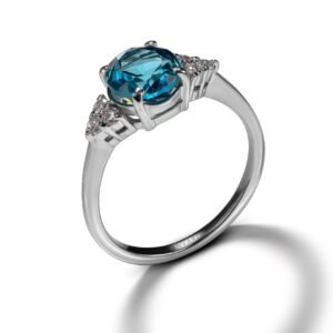 Teal Twilight Treasure — Natural London Blue Topaz Ring in Sterling Silver