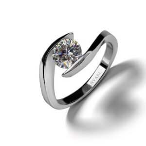 Glinted Galaxy — 1ct GRA Certified Moissanite Ring in Sterling Silver