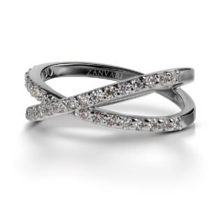 The Stellar Cross Ring — Criss-Cross Moissanite Ring in Sterling Silver