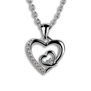 Silver Soulshine — Moissanite Heart Pendant in Sterling Silver
