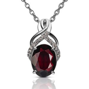Fiery Soul Medallion — 2-4ct Natural Garnet Pendant in Sterling Silver