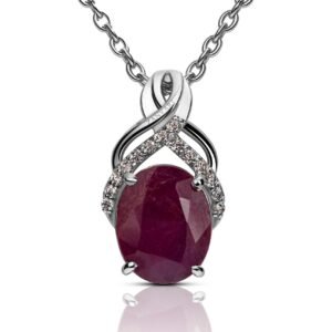 Scarlet Chromatic — 2-4ct Natural Ruby (Yaqoot) Pendant in Sterling Silver
