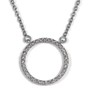 Locket Eclat Enchante — Moissanite Halo Pendant in Sterling Silver
