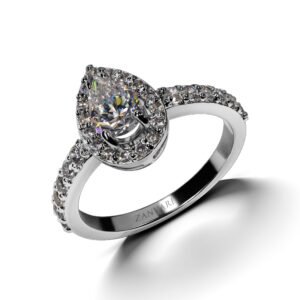 Pear-Fection — 1ct Pear Cut GRA Certified Moissanite Ring, Sterling Silver